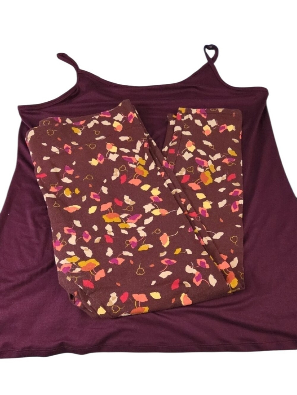 Terra & Sky Purple Tank Top And Patterned Leggings